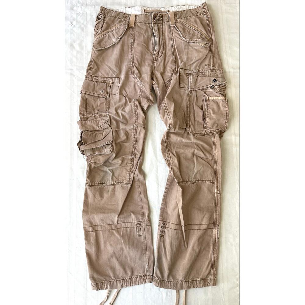 VTG Polo Ralph Lauren Paratrooper Cargo Pants Mens Multi Pocket Military 34/34